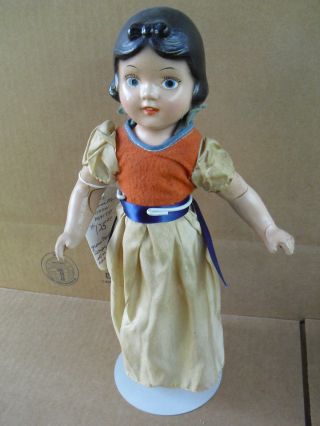Rare Vintage 1939 Composition Snow White Girl Doll 13 " Tall Look