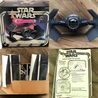 Vintage 1978 Kenner Star Wars Darth Tie Fighter Contents & Stickers