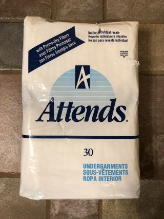 Vintage Attends 1995 Pack Of 30 Adult Diapers