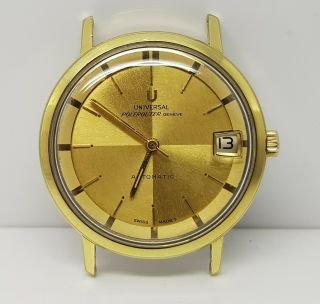 Vintage Universal Genève Polerouter Date Gold Plated - Microtor Cal 69