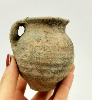 Interesting Rare Roman Ca.  200 Ad Terracotta Legionary Wine Cup - Rare - R376