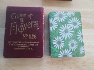 1899 Antique Card Game Of Flowers 1126 By Fireside Cincinnati Game Co Complete