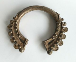 Very Scarce Antique Coin Silver Hilltribe Yao / Mien Dragon Bracelet Laos - 150g