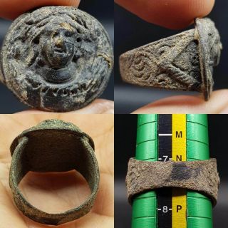 Antique Old Wonderful Medusa Face Unique Ring 56
