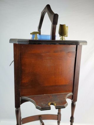 Antique Cushman Smoker Humidor & Smoking stand w/ Removable ashtrays & drawer 4