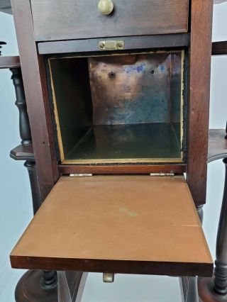 Antique Cushman Smoker Humidor & Smoking stand w/ Removable ashtrays & drawer 5
