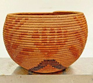 Antique Native American Basket Design Old Indian Polychrome Vtg Apache ?