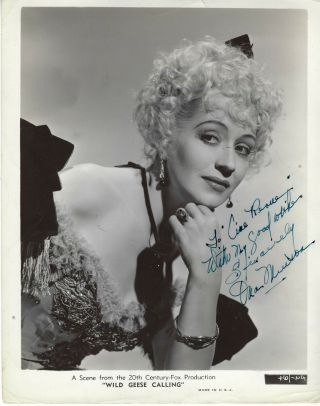 American Stage & Movie Actress Ona Munson,  Autographed Vintage Studio Photo