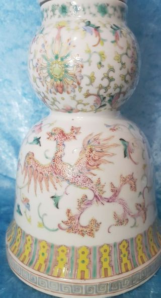 ĹARGE 18TH.  C.  ANTIQUE CHINESE HAND PAINTED PORCELAIN GU /ALTAR VASE QING DYNASTY 10