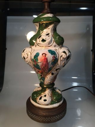 Vintage Capodimonte? Porcelain Hand Painted Table Lamps