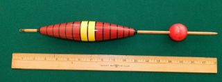 Vintage 18 Inch Ideal Bobber Float Red Yellow Black 1950 
