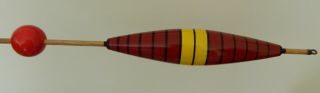 VINTAGE 18 INCH IDEAL BOBBER FLOAT Red Yellow Black 1950 ' S 2