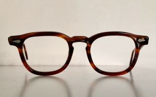 Vintage Tart Arnel Regency Eyewear Honey Amber Johnny Depp Eyeglass Frames 46/22