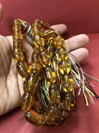 Antique Large Zaphrani Golden Amber Bakelite Islamic Prayer Beads 68 G R