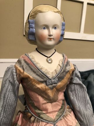 Antique Extra Large Rare 27” Civil War Era Mary Todd Lincoln German China Doll