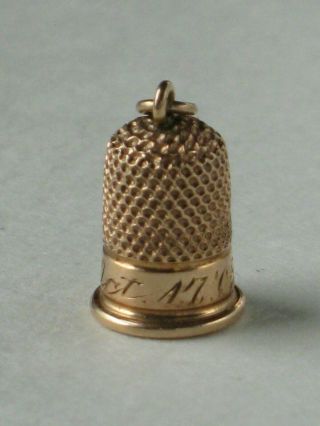 Very Rare Gold Thimble Charm Gift Of Maude Adams 1905 Peter Pan National Theatre