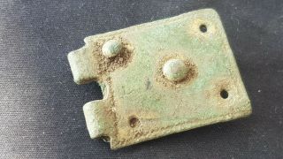 Very Rare Intact Roman Bronze Buckle Plate A Must L351