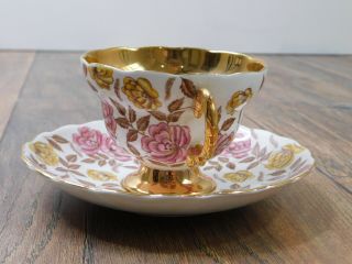 Rosina Fine Bone China Vintage Floral Teacup and Saucer Made in England 4