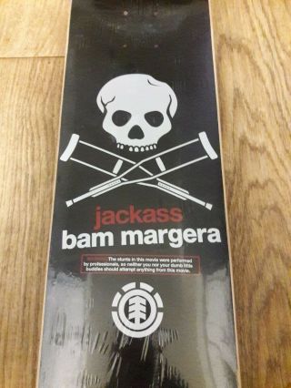 Rare Bam Margera Jackass 4 Nos Vintage Element Skateboard Deck Shrink Cky