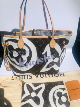 Auth ULTRA RARE LOUIS VUITTON Tahitienne Knokke CITIES neverfull bag 2