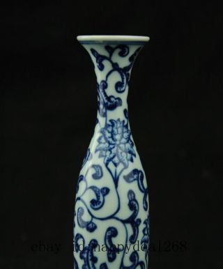 One pair Fine Chinese Blue & white porcelain vase painting flowers b02 2