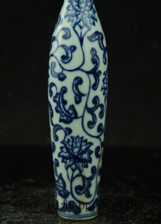 One pair Fine Chinese Blue & white porcelain vase painting flowers b02 3