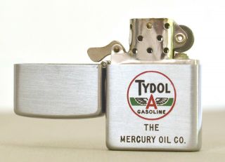 Vintage Tydol gasoline The Mercury Oil Co.  Zippo lighter 1952 - 53 patent 2032695 3