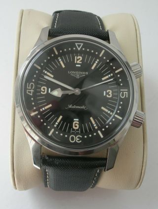 Longines Legend Diver Watch Rare No Date Version Ref L3.  674.  4.  56.  3