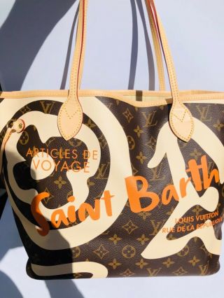 Auth ULTRA RARE LOUIS VUITTON Tahitienne ST BARTH CITIES neverfull bag 4