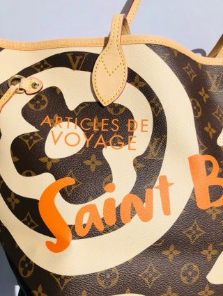 Auth ULTRA RARE LOUIS VUITTON Tahitienne ST BARTH CITIES neverfull bag 5