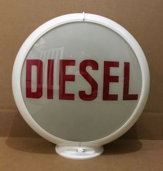 Vintage Diesel Gas Pump Globe Lens Glass Top Sign Garage Wall Decor Oil Truck