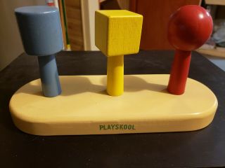 Vintage Playskool Toy Wooden Pegs Display