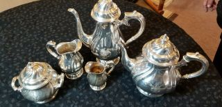 Vintage Antique German Silver 800 Hallmarked 5 Piece Tea Set Ant.  Ziegler