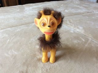 Vintage Giraffe Toy With Fur Made In Japan