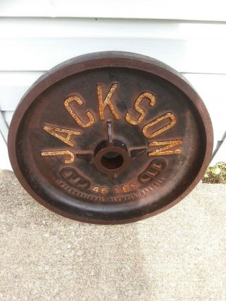(1) 45 Lb Pound Jackson Olympic Weight Very Rare Vintage Antique Hard To Find