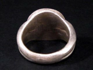 ROMAN STYLE SILVER PLATED RING WITH REPUBLICAN COIN ON TOP 7