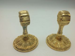 Vintage Sherle Wagner Towel Bar Brackets Pair Gilt Gold Plated Ornate Spain 5