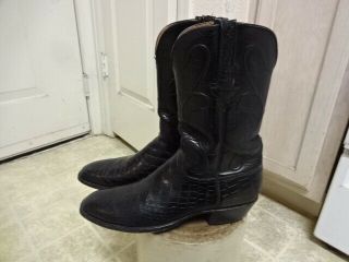 VINTAGE LUCCHESE WESTERN BOOTS MEN 13.  5 B ALLIGATOR GREAT COND NOT MUCH 4