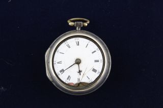 Antique 1864 London Sterling Silver Fusee Verge Pocket Watch Key - Wind (120g)