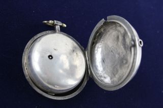Antique 1864 London STERLING SILVER Fusee Verge Pocket Watch Key - Wind (120g) 4