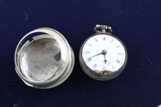 Antique 1864 London STERLING SILVER Fusee Verge Pocket Watch Key - Wind (120g) 6