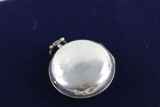Antique 1864 London STERLING SILVER Fusee Verge Pocket Watch Key - Wind (120g) 8