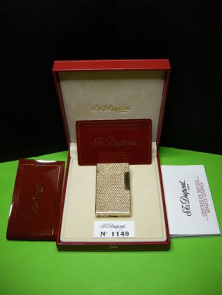 VERY RARE REVISED S.  T.  DUPONT 18K 750 SOLID GOLD LIGHTER L1 AND PAPERS 2