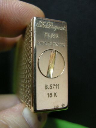 VERY RARE REVISED S.  T.  DUPONT 18K 750 SOLID GOLD LIGHTER L1 AND PAPERS 3