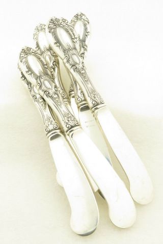 Vintage Towle Sterling Silver King Richard Pattern Hollow Handled Butter Knives 6