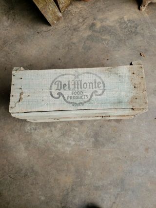Antique Delmonte Food Products Wood Box Crate Primitive Dated 1958
