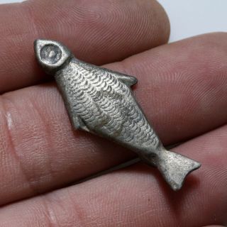 Rare Roman Silver Fish Fibula Brooch Circa 300 Ad