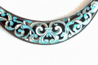 Vintage Margot de Taxco Sterling Silver Enamel Necklace Choker 5588 Old Mexican 10