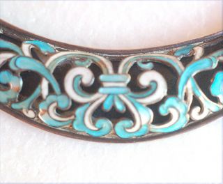 Vintage Margot de Taxco Sterling Silver Enamel Necklace Choker 5588 Old Mexican 11