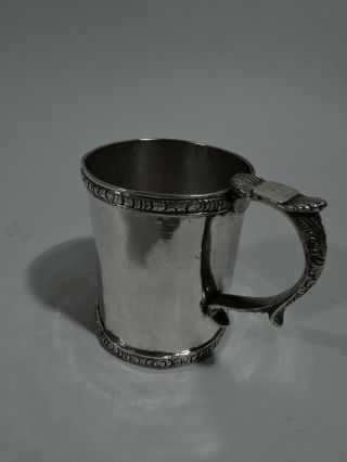 Antique Mug - Classical Christening Baby Cup - South American Silver